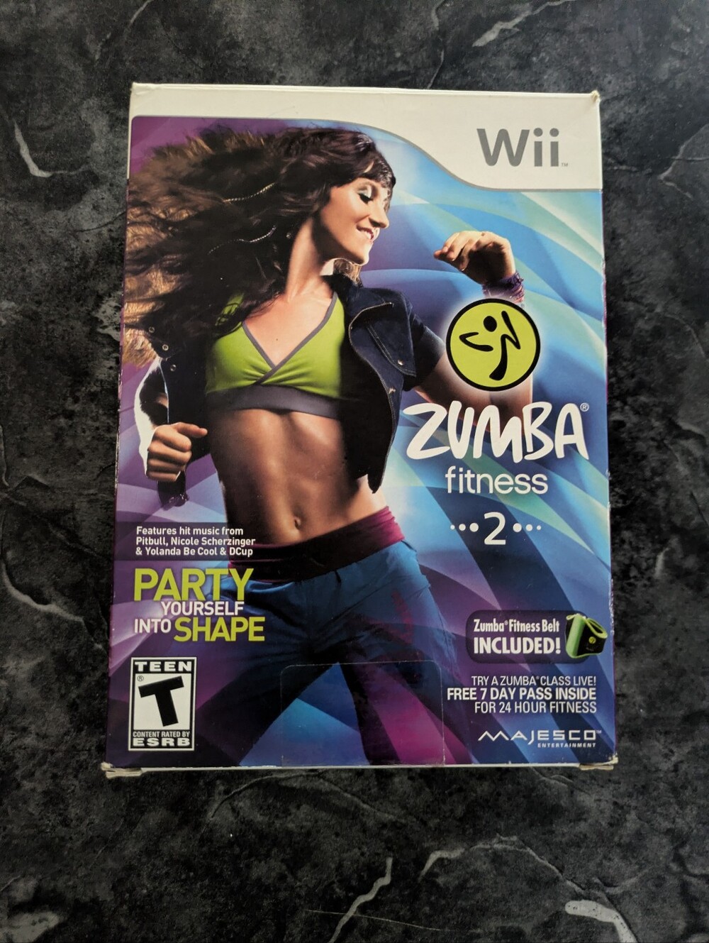 Zumba Fitness 2 Nintendo Wii Game w/ Fitness Belt & Original Box